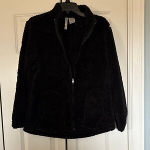 Women's Plush Black Teddy Jacket